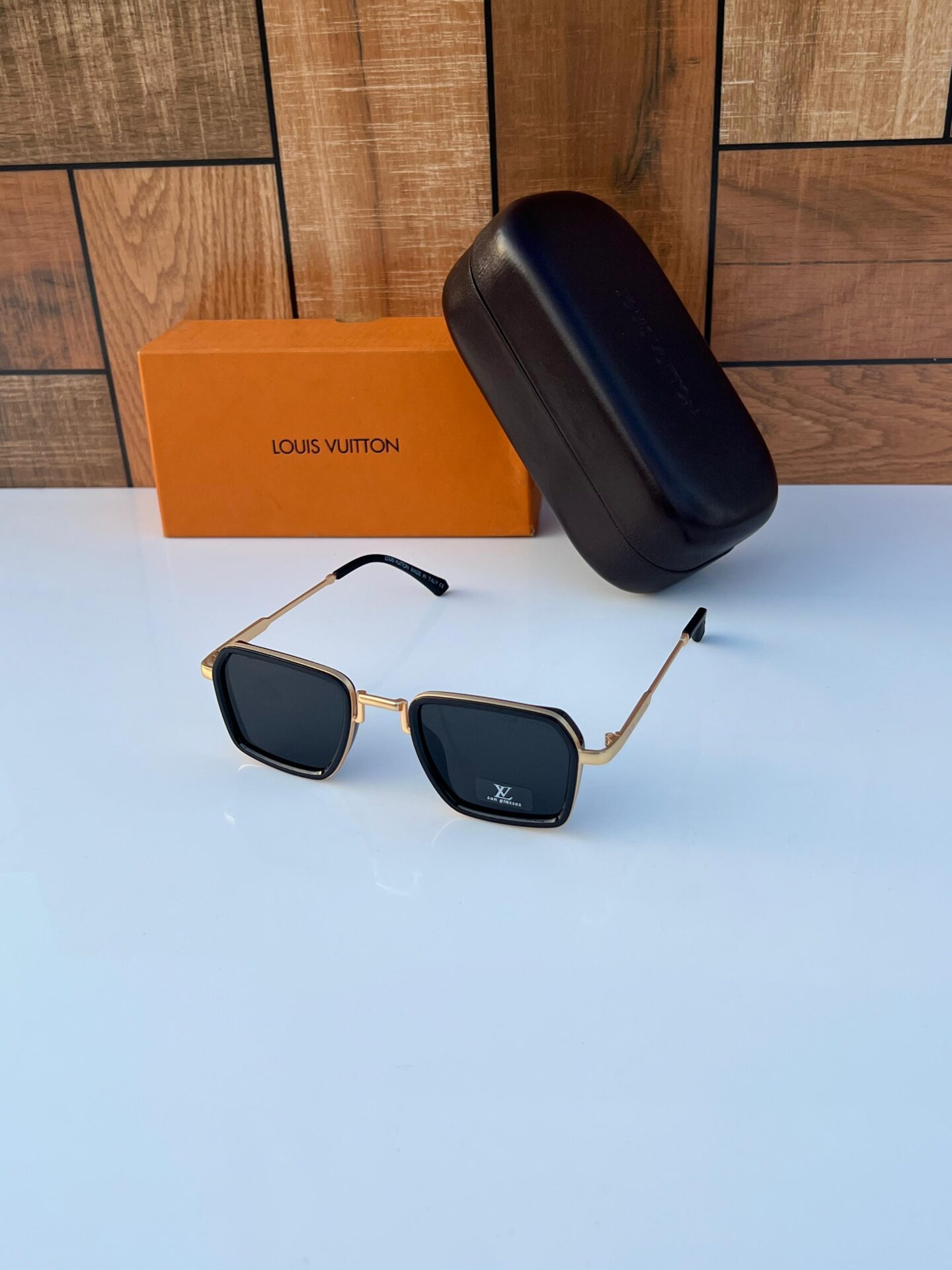 Buy First Copy Louis Vuitton Square Classic Gold Sunglasses for Men - Master Quality 7A Mirror at Lowest Price Online India