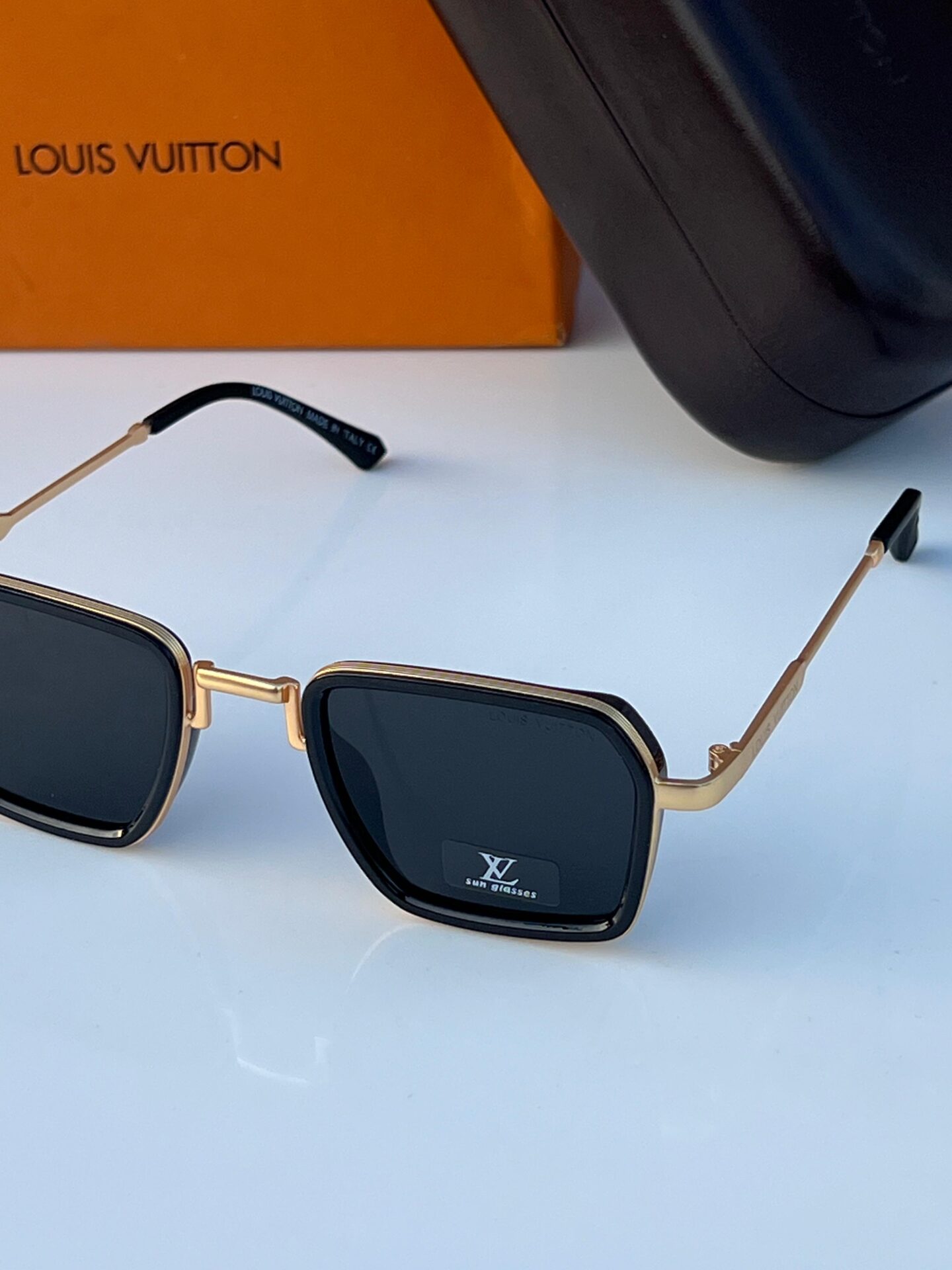 Buy First Copy Louis Vuitton Square Classic Gold Sunglasses for Men - Master Quality 7A Mirror at Lowest Price Online India
