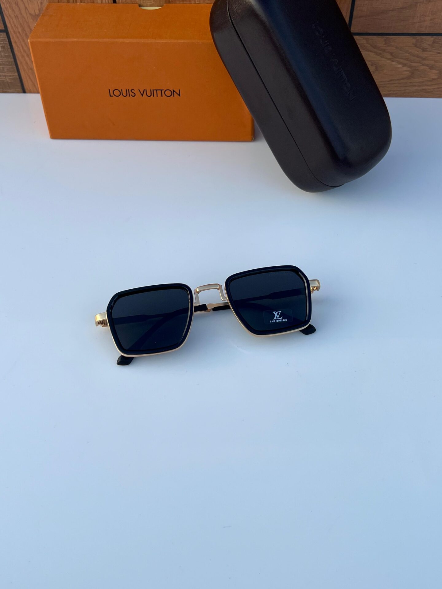 Buy First Copy Louis Vuitton Square Classic Gold Sunglasses for Men - Master Quality 7A Mirror at Lowest Price Online India