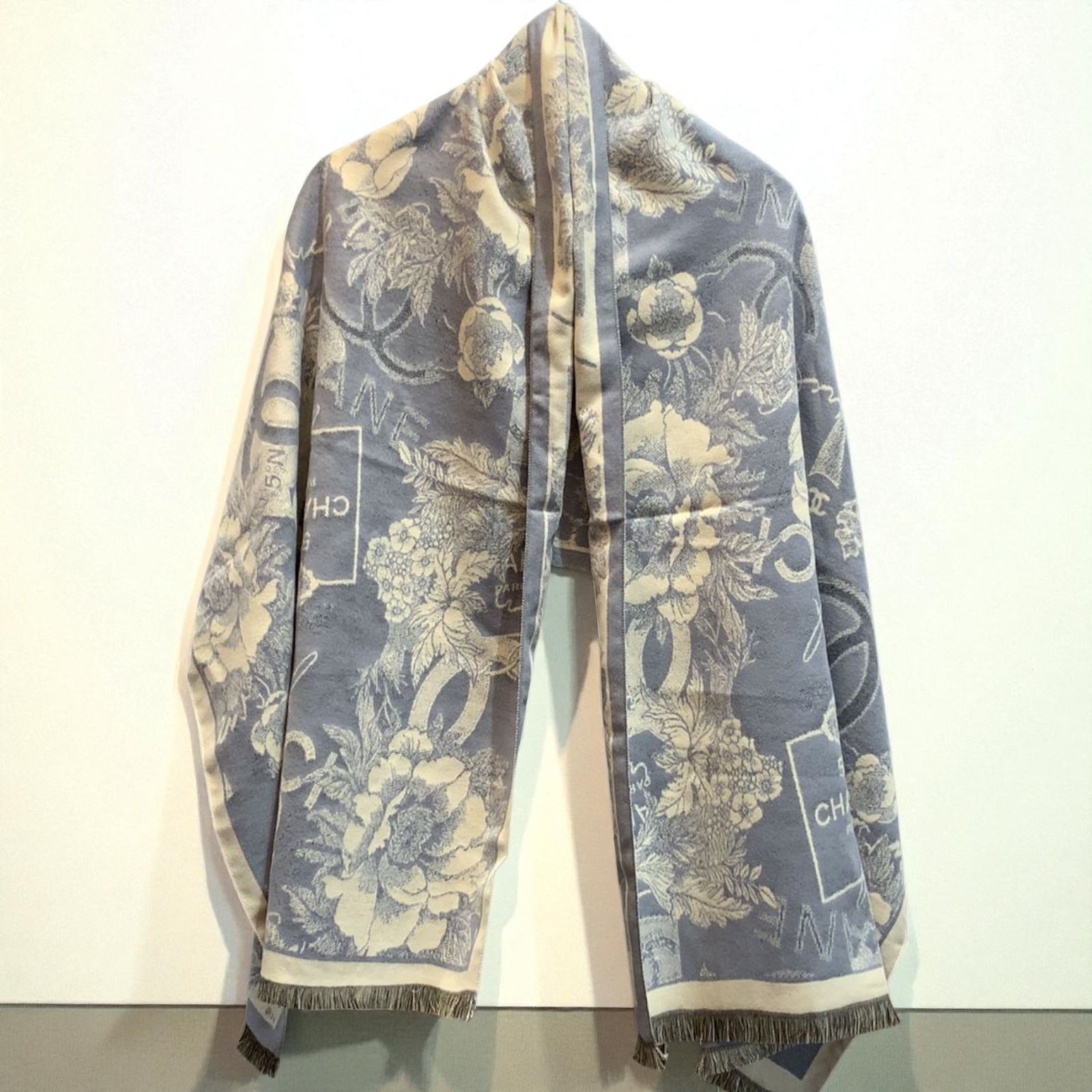 Buy First Copy Chanel Floral Reversible Rabbit Fur Winter Stole For Women - Master Quality 7A Mirror at Lowest Price Online India