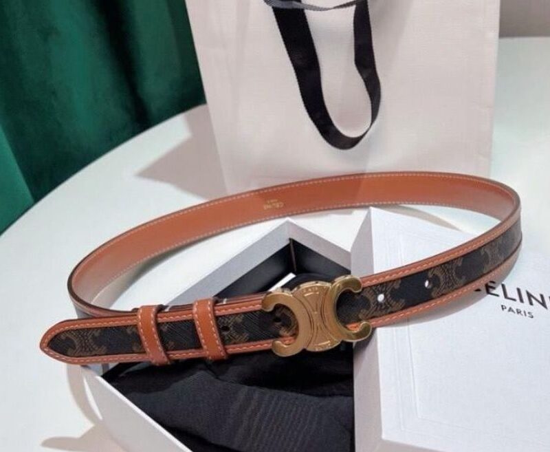Buy First Copy Celine Triomphe Signature Slim Belt for Women - Master Quality 7A Mirror at Lowest Price Online India