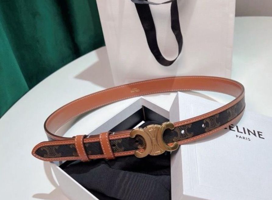 Buy First Copy Celine Triomphe Signature Slim Belt for Women - Master Quality 7A Mirror at Lowest Price Online India