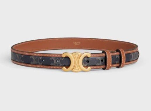 Buy First Copy Celine Triomphe Signature Slim Belt for Women - Master Quality 7A Mirror at Lowest Price Online India