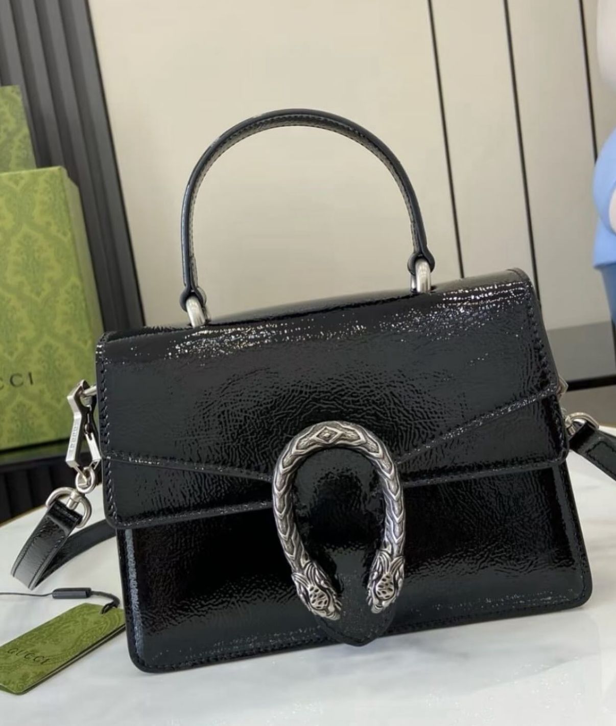 Buy First Copy Gucci Dionysus Shiny Silicon Patent Women Sling Bags - Master Quality 7A Mirror at Lowest Price Online India