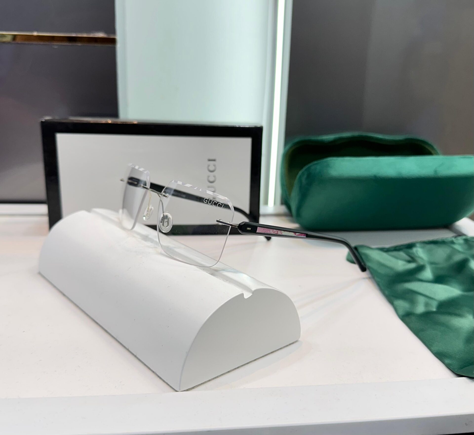 Buy First Copy Gucci Men’s Rimless Transparent Eyeglasses - Master Quality 7A Mirror at Lowest Price Online India
