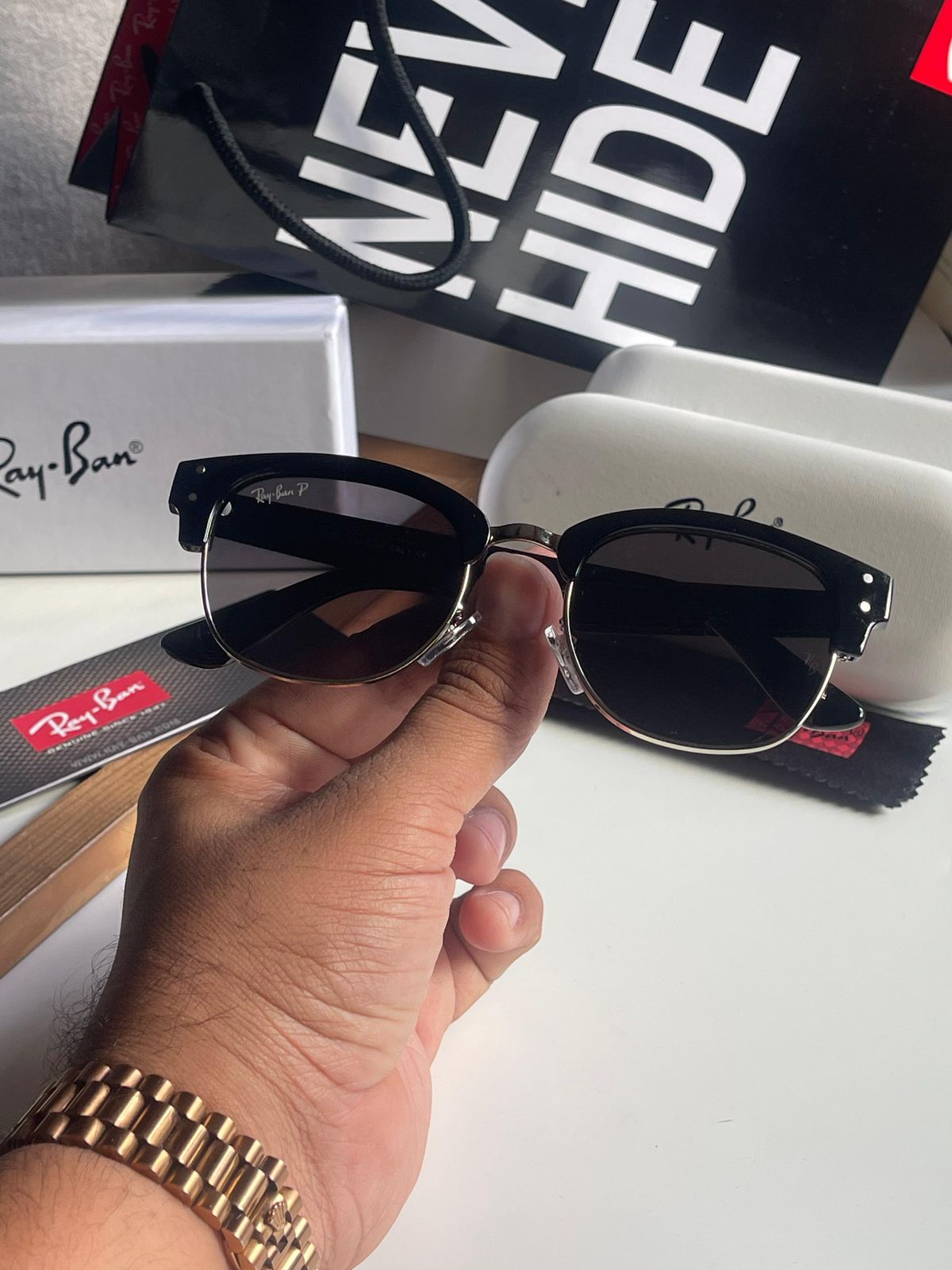 Buy First Copy Ray-Ban Clubmaster Men’s Sunglasses - Master Quality 7A Mirror at Lowest Price Online India