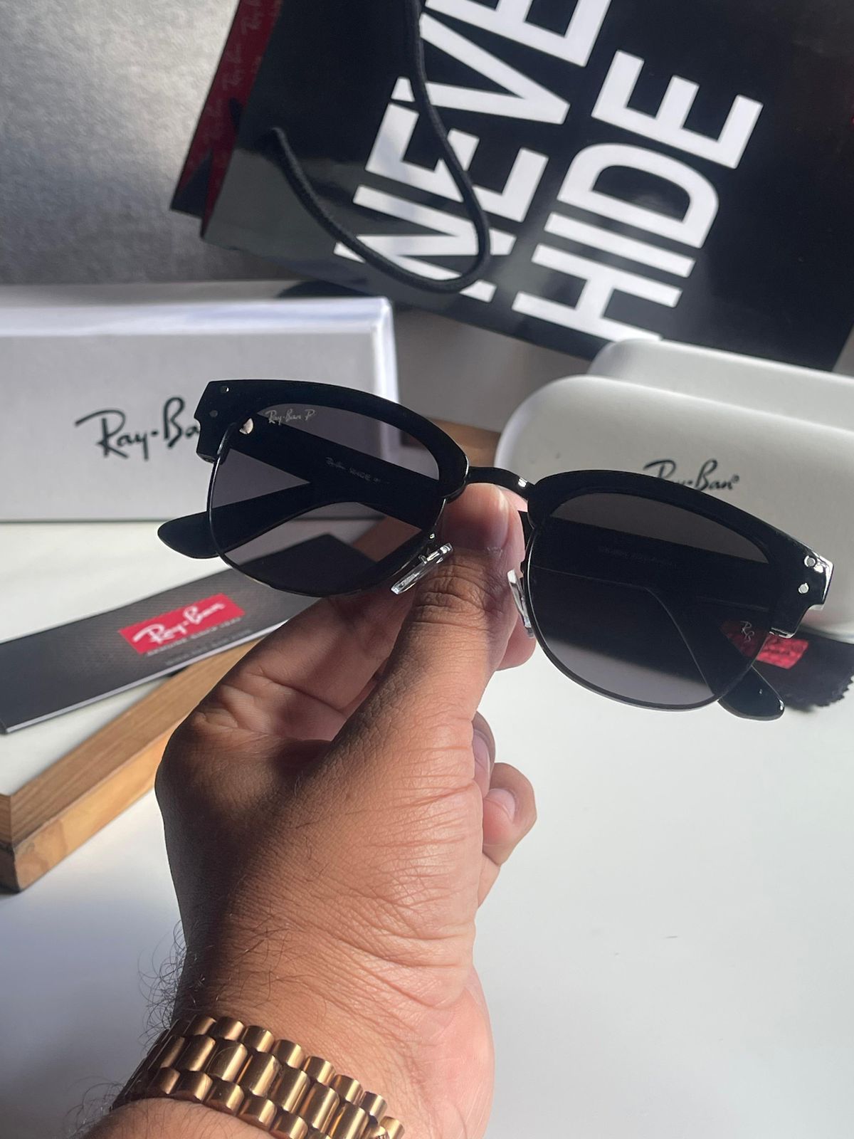 Buy First Copy Ray-Ban Clubmaster Men’s Sunglasses - Master Quality 7A Mirror at Lowest Price Online India