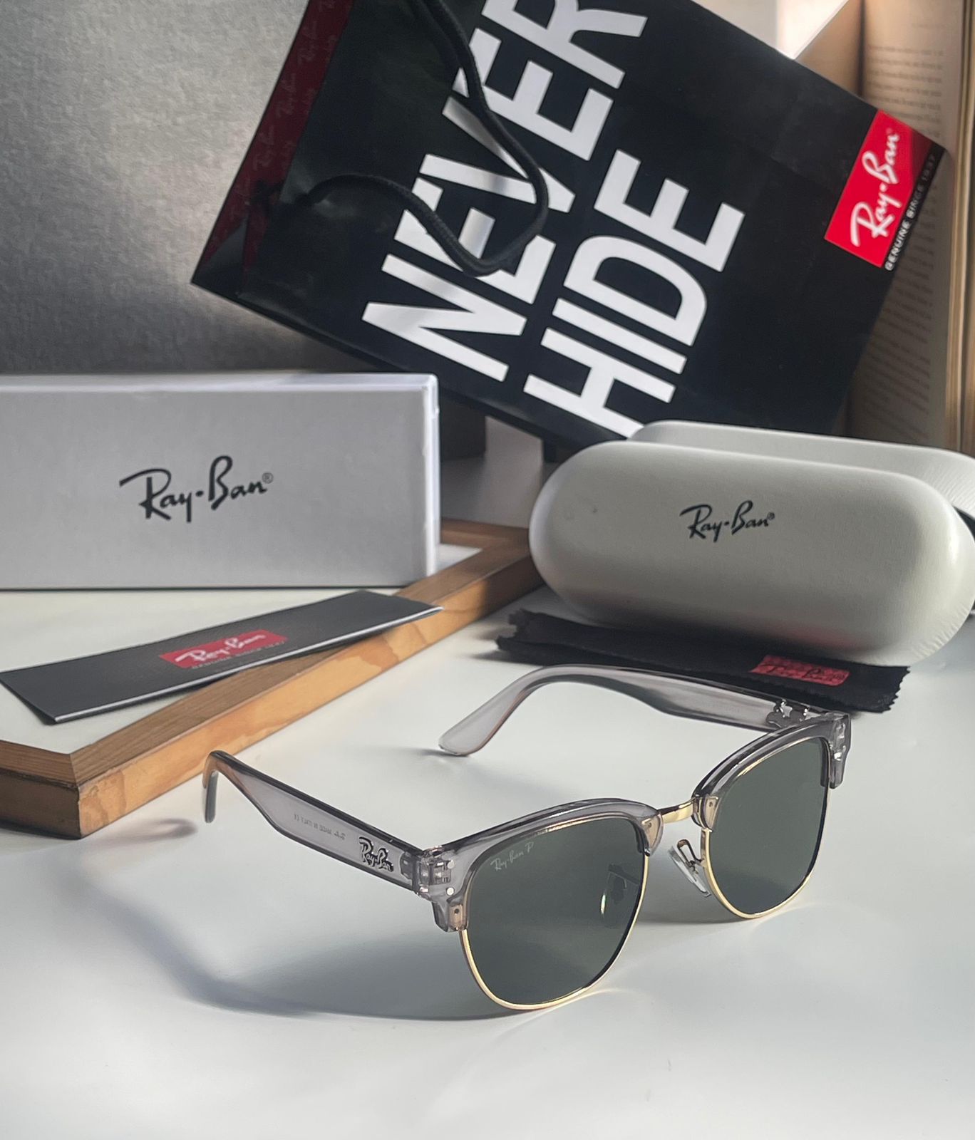 Buy First Copy Ray-Ban Clubmaster Men’s Sunglasses - Master Quality 7A Mirror at Lowest Price Online India