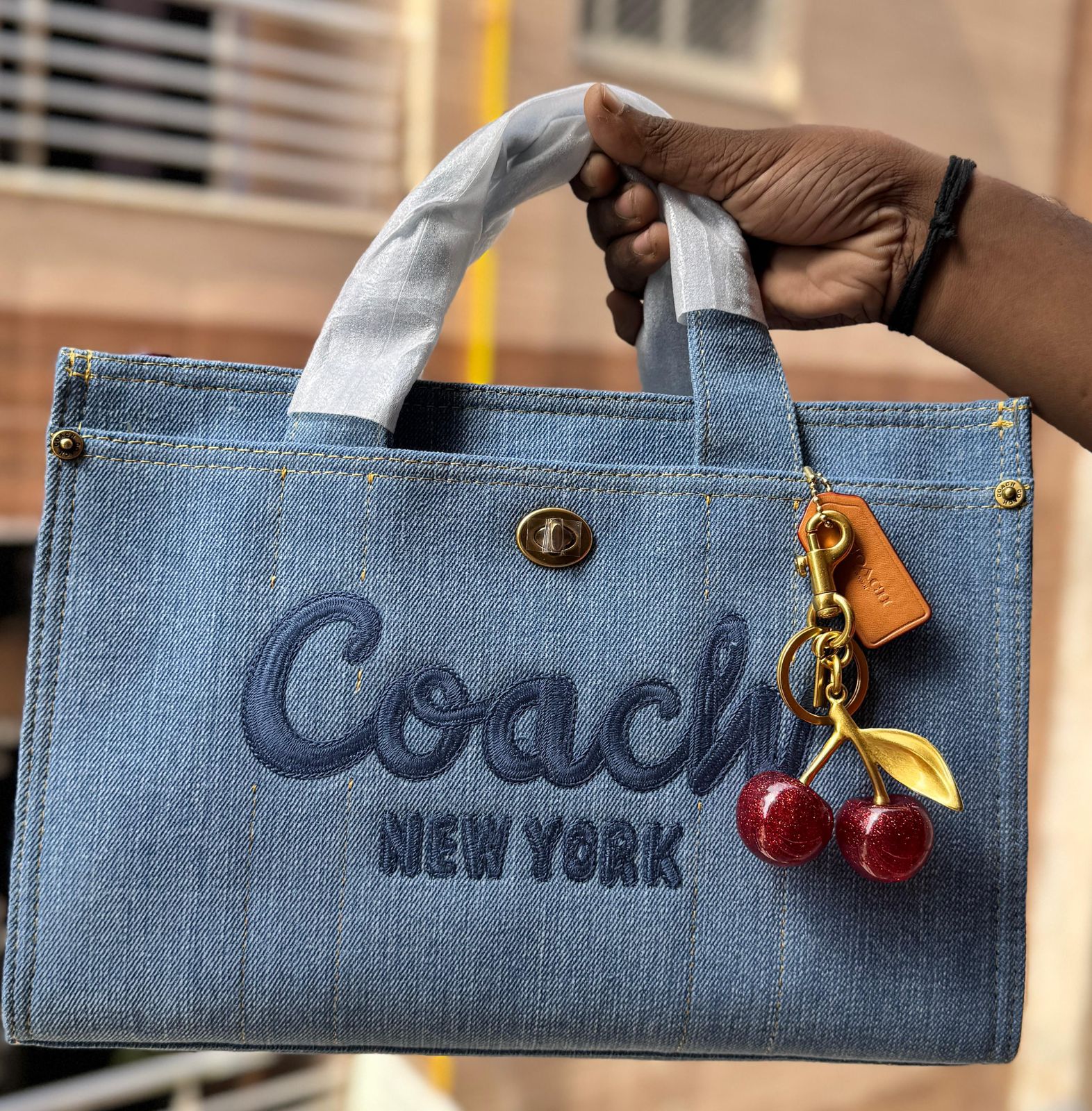 Buy First Copy Coach Denim Blue Cargo Tote Bag For Women - Master Quality 7A Mirror at Lowest Price Online India