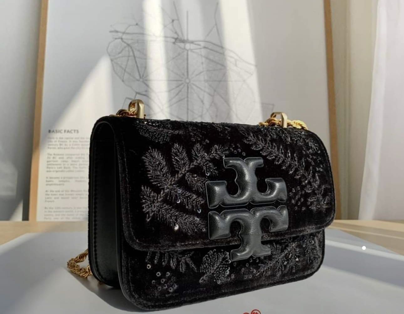 Buy First Copy Tory Burch elanor Embllished Convertible Chain Shoulder Bag - Master Quality 7A Mirror at Lowest Price Online India