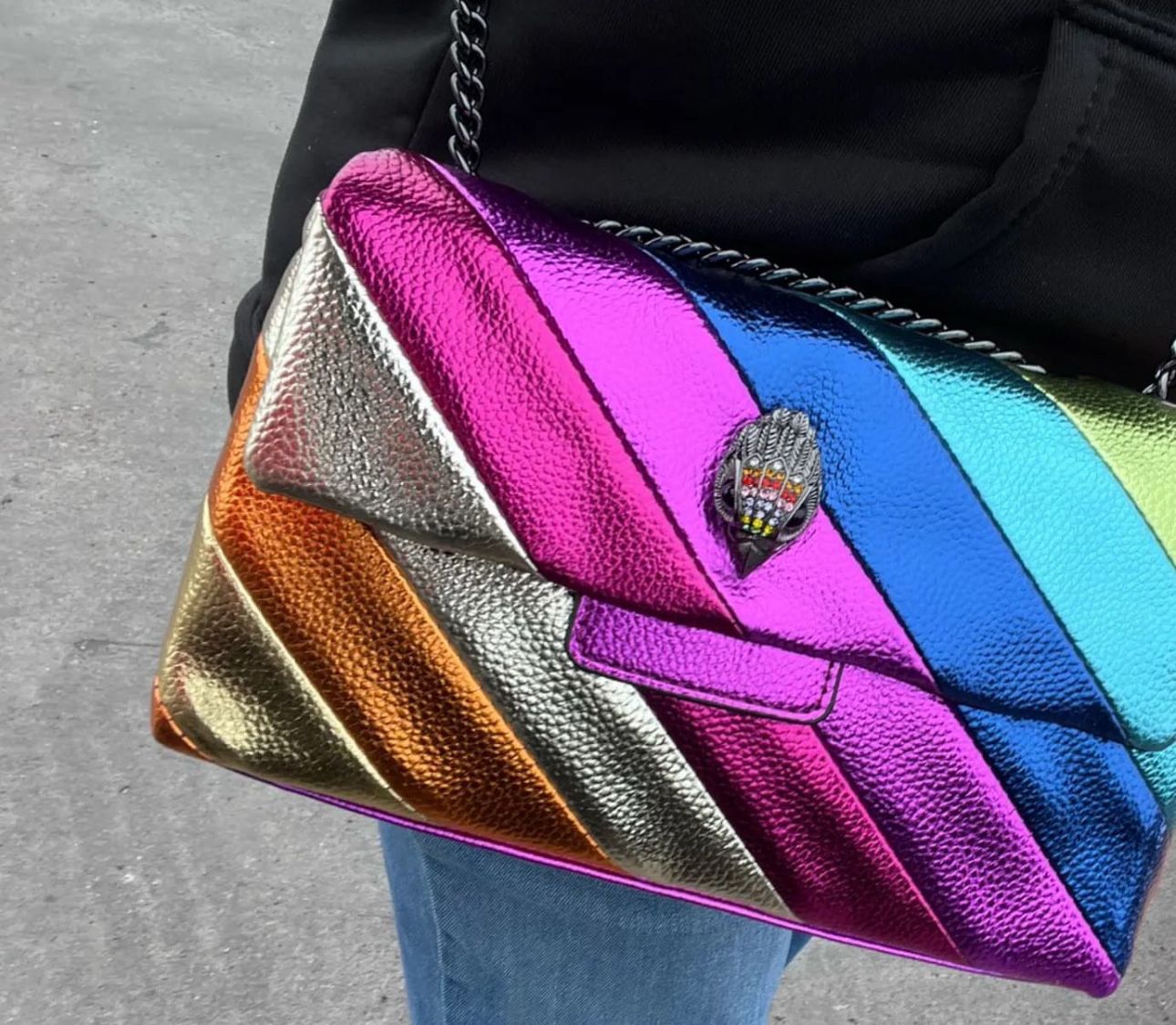 Buy First Copy Kurt Geiger London Kensington Striped Shoulder Bag - Master Quality 7A Mirror at Lowest Price Online India
