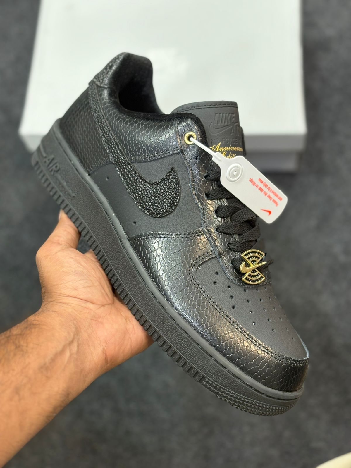 Buy First Copy Nike Air Force1Low Black Snakeskin anniversary edition Men’s Shoes - Master Quality 7A Mirror at Lowest Price Online India