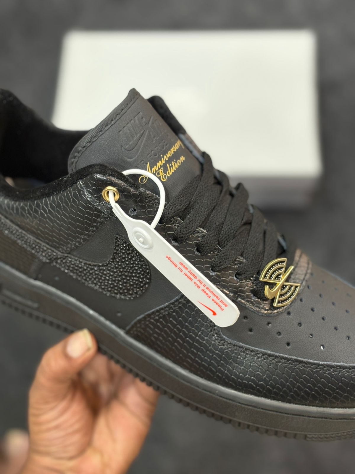 Buy First Copy Nike Air Force1Low Black Snakeskin anniversary edition Men’s Shoes - Master Quality 7A Mirror at Lowest Price Online India
