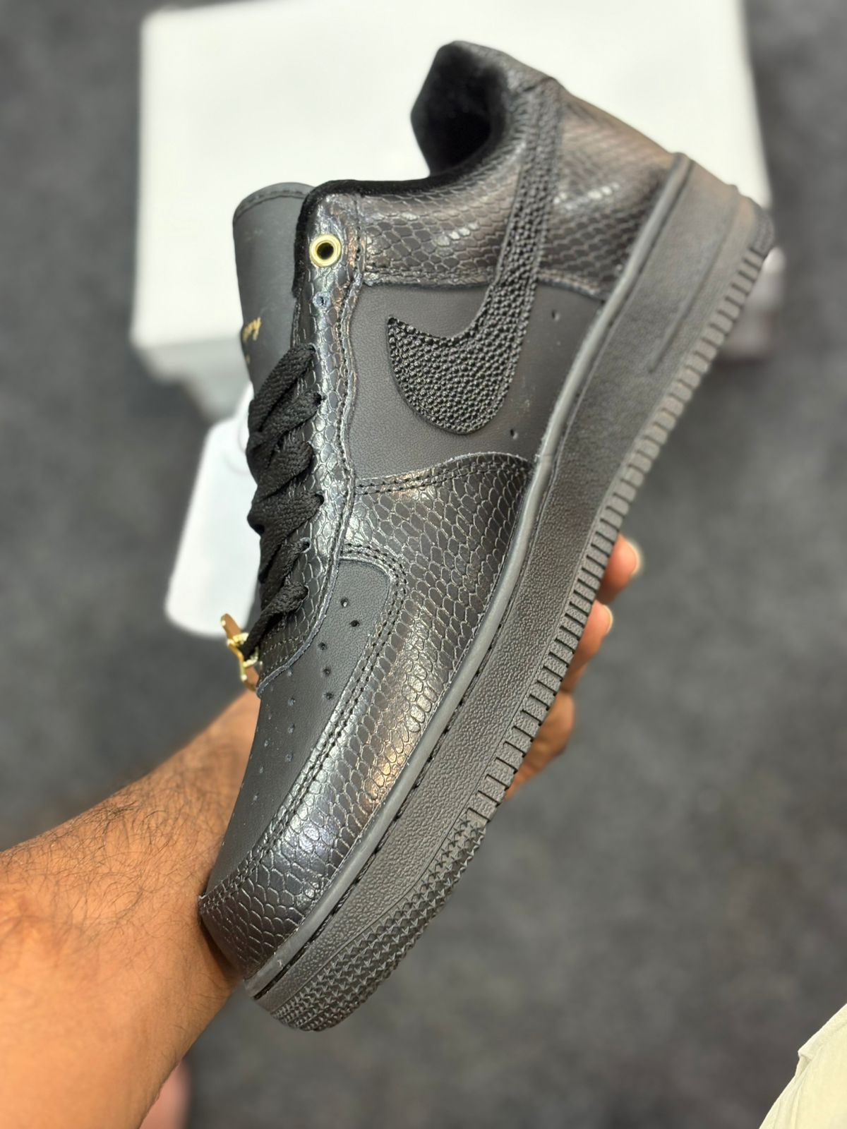 Buy First Copy Nike Air Force1Low Black Snakeskin anniversary edition Men’s Shoes - Master Quality 7A Mirror at Lowest Price Online India