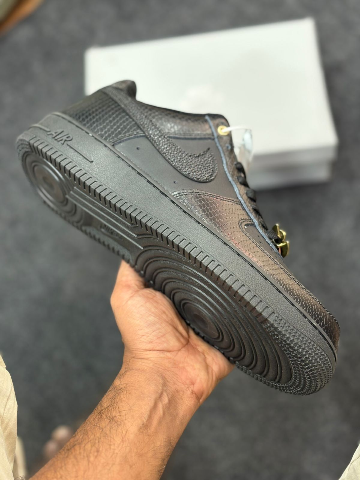 Buy First Copy Nike Air Force1Low Black Snakeskin anniversary edition Men’s Shoes - Master Quality 7A Mirror at Lowest Price Online India