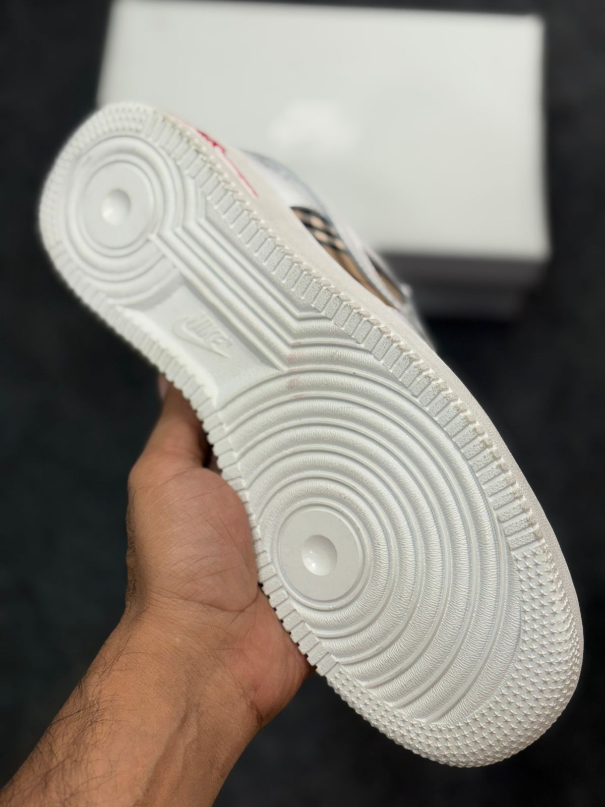 Buy First Copy Nike Air Force x Burberry Men’s Sneakers - Master Quality 7A Mirror at Lowest Price Online India