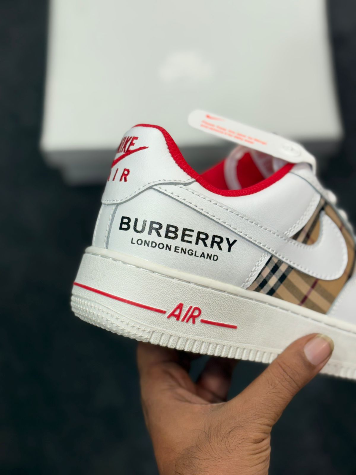 Buy First Copy Nike Air Force x Burberry Men’s Sneakers - Master Quality 7A Mirror at Lowest Price Online India