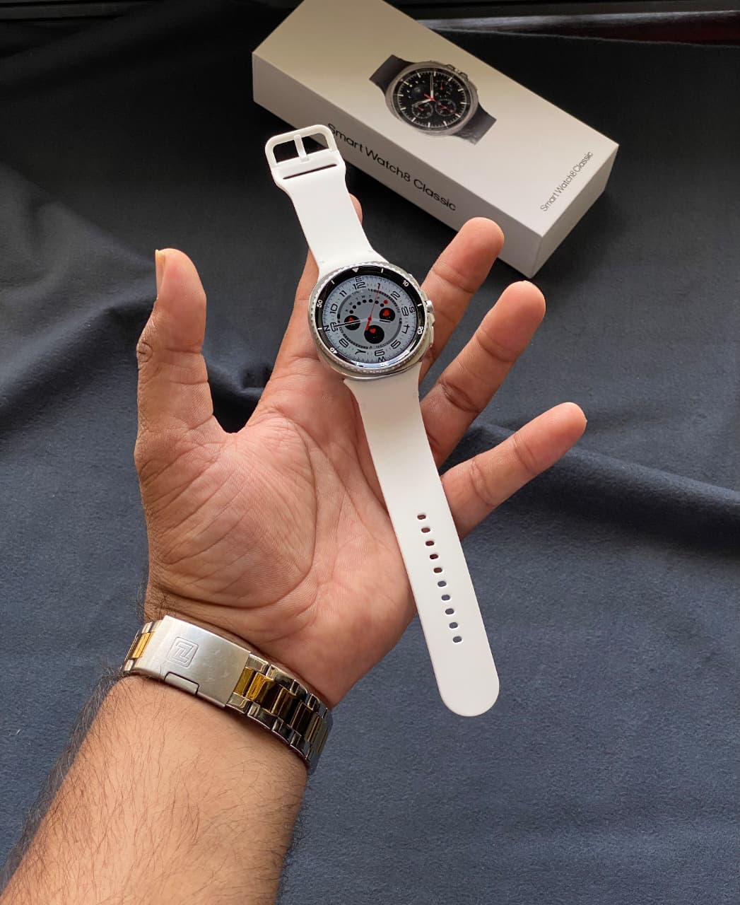 Buy First Copy Samsung Galaxy Watch8 Classic - 8th Gen 1:1 Replica – accessories showing authentic design. Cash on Delivery available, Free shipping across India, Pan India delivery, 1:1 master replica with original box