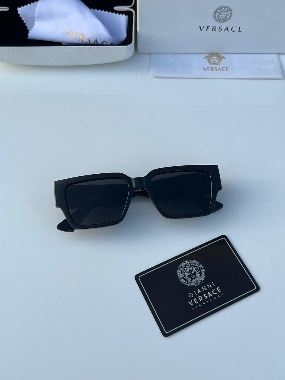 Buy First Copy Versace Medusa Square Sunglasses - Unisex – packaging showing authentic design. Cash on Delivery available, Free shipping across India, Pan India delivery, UV400 protection lenses