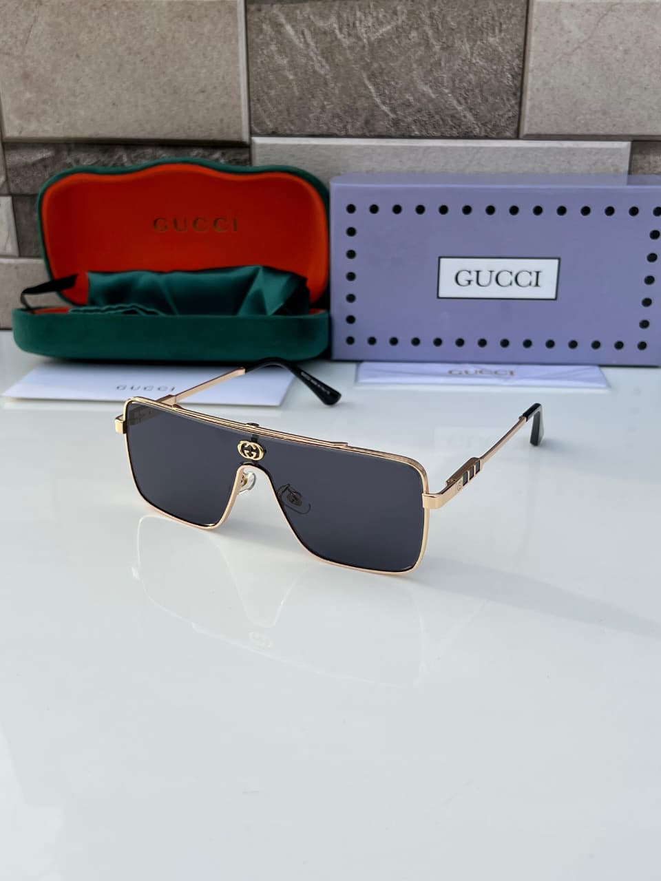 Buy First Copy Gucci Square Shield Men’s Sunglasses - Master Quality 7A Mirror at Lowest Price Online India
