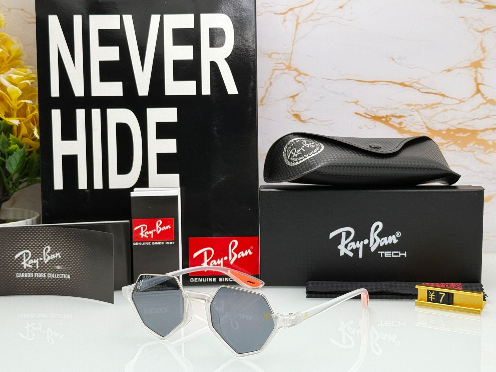 Buy First Copy Ray-Ban Hexa Carbon Fiber Collection Men’s Sunglasses - Master Quality 7A Mirror at Lowest Price Online India