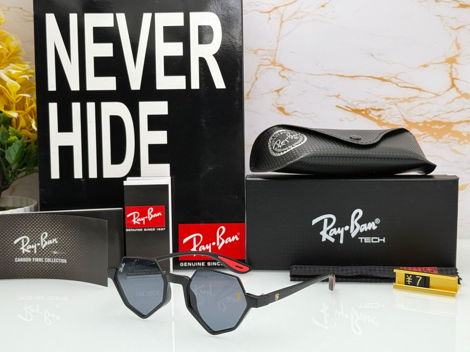 Buy First Copy Ray-Ban Hexa Carbon Fiber Collection Men’s Sunglasses - Master Quality 7A Mirror at Lowest Price Online India