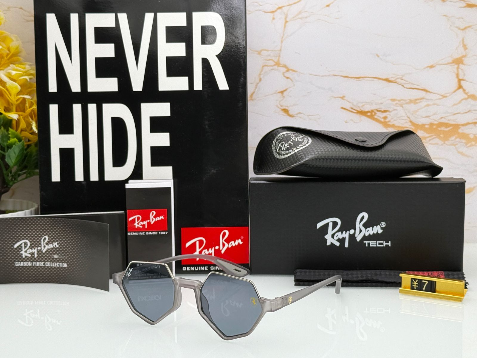 Buy First Copy Ray-Ban Hexa Carbon Fiber Collection Men’s Sunglasses - Master Quality 7A Mirror at Lowest Price Online India