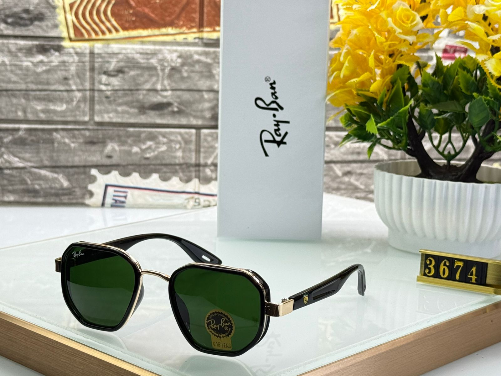 Buy First Copy Ray-Ban Octagon Ferrari Edition Sunglasses for Men - Master Quality 7A Mirror at Lowest Price Online India