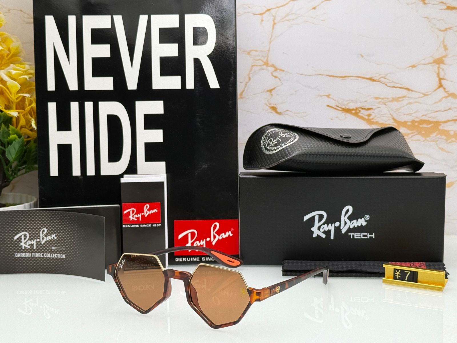 Buy First Copy Ray-Ban Hexa Carbon Fiber Collection Men’s Sunglasses - Master Quality 7A Mirror at Lowest Price Online India