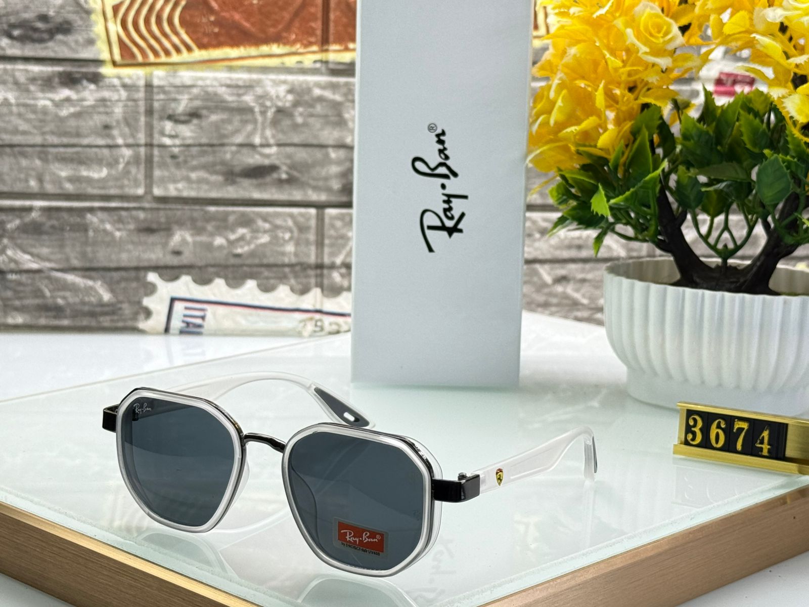 Buy First Copy Ray-Ban Octagon Ferrari Edition Sunglasses for Men - Master Quality 7A Mirror at Lowest Price Online India