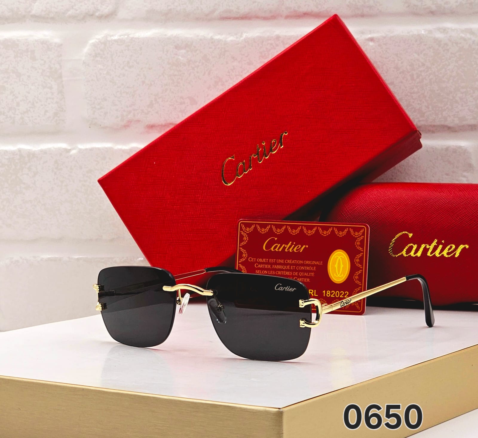 Buy First Copy Cartier Men’s rectangular rimless Sunglasses - Master Quality 7A Mirror at Lowest Price Online India