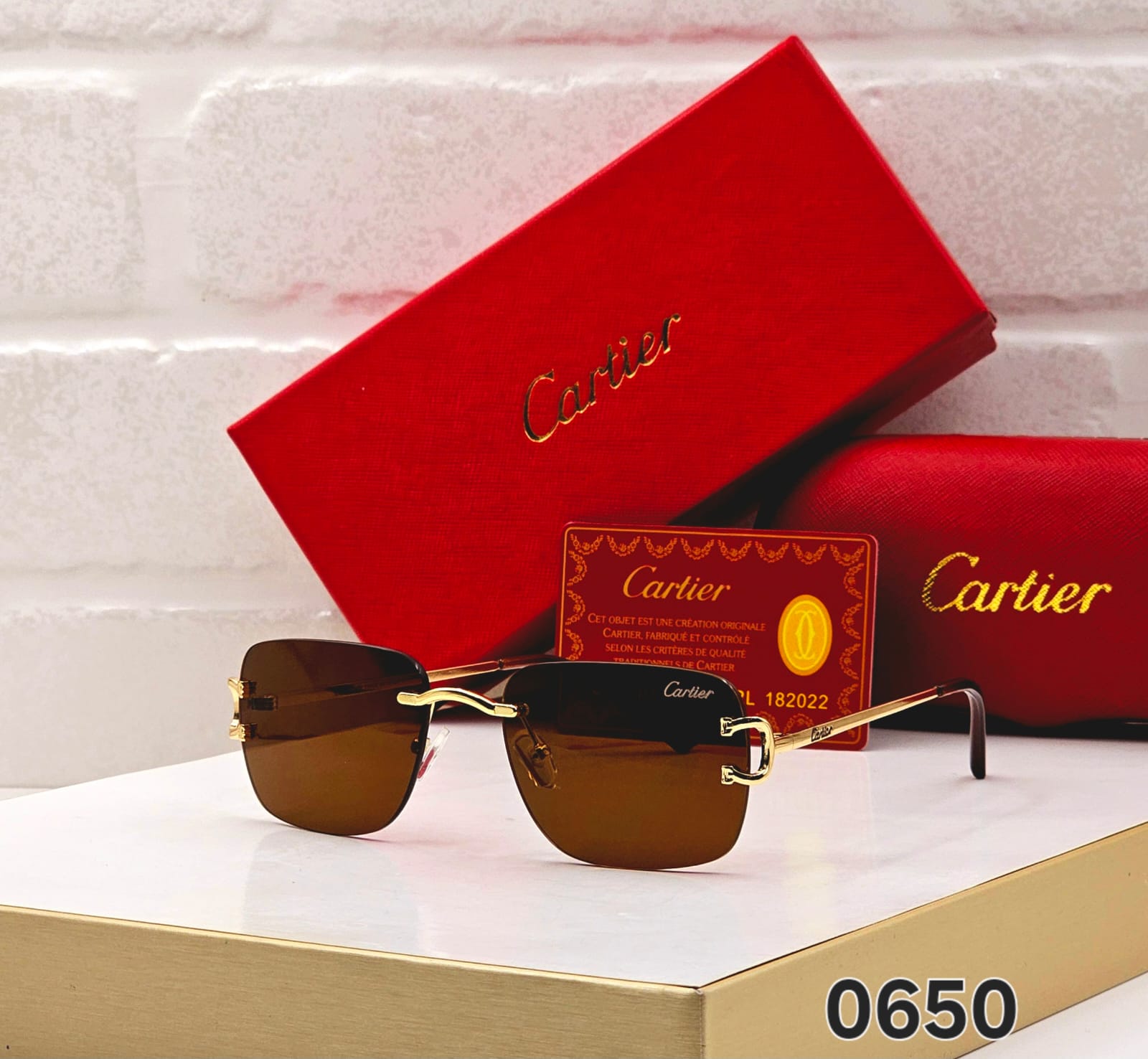 Buy First Copy Cartier Men’s rectangular rimless Sunglasses - Master Quality 7A Mirror at Lowest Price Online India