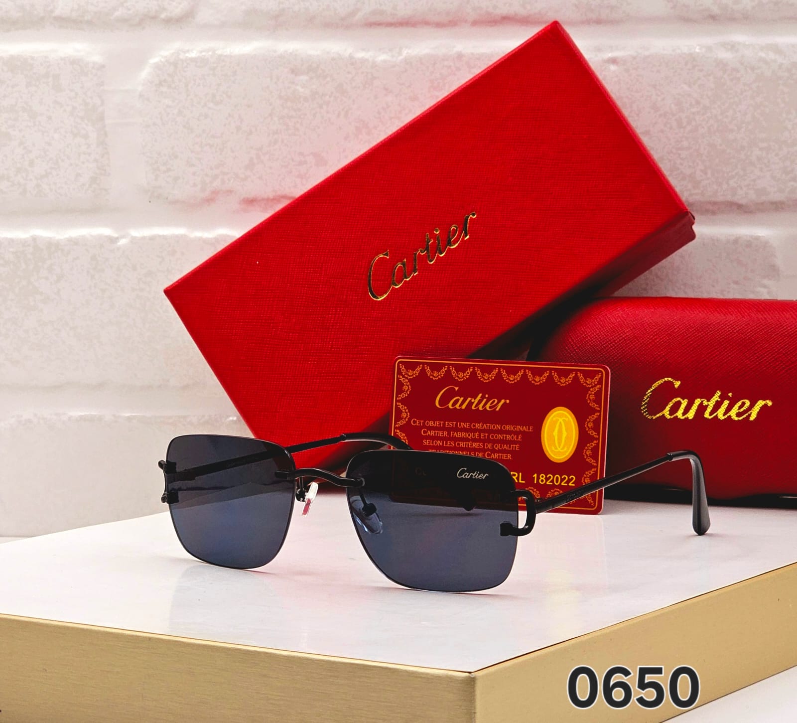 Buy First Copy Cartier Men’s rectangular rimless Sunglasses - Master Quality 7A Mirror at Lowest Price Online India
