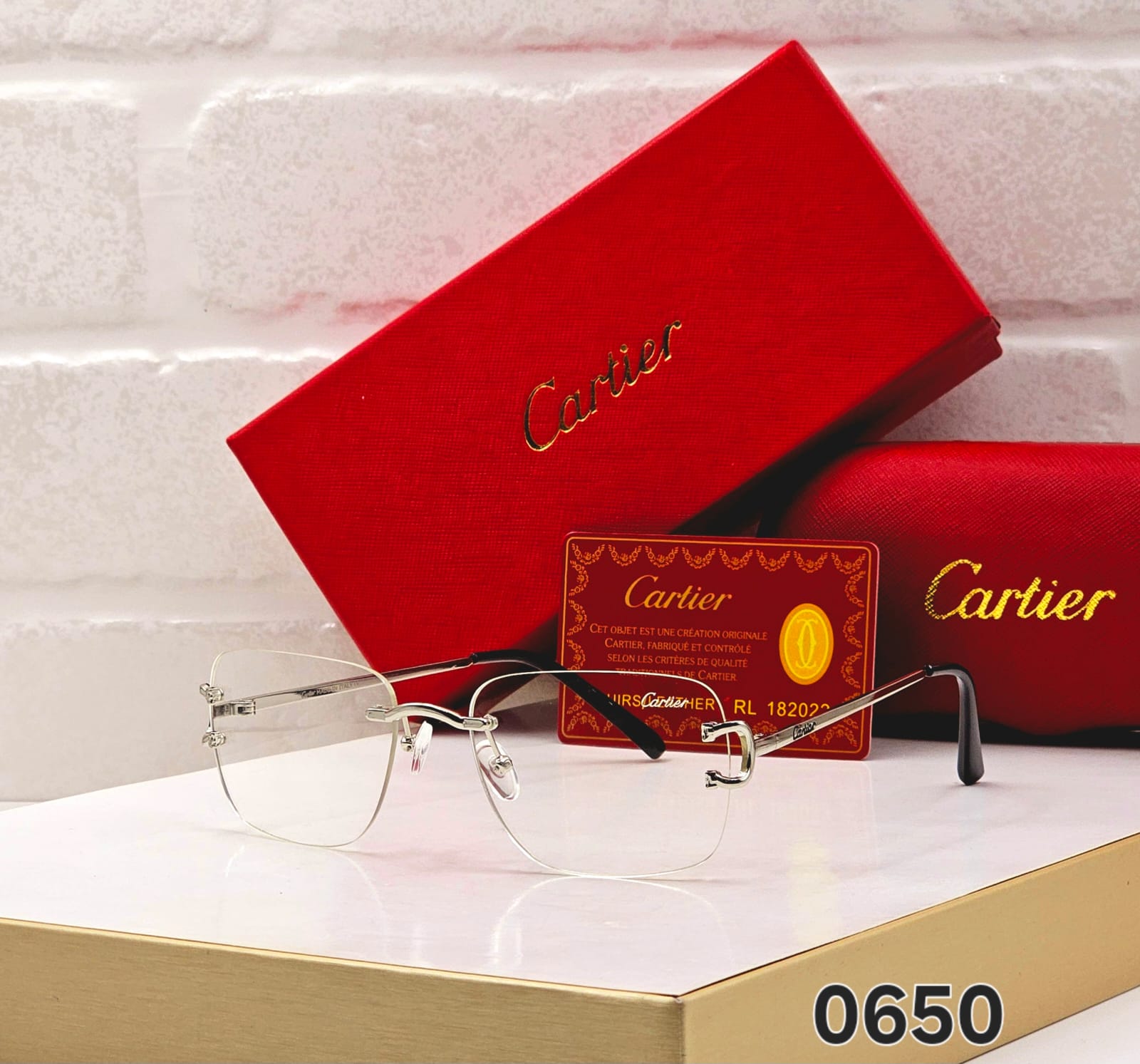 Buy First Copy Cartier Men’s rectangular rimless Sunglasses - Master Quality 7A Mirror at Lowest Price Online India