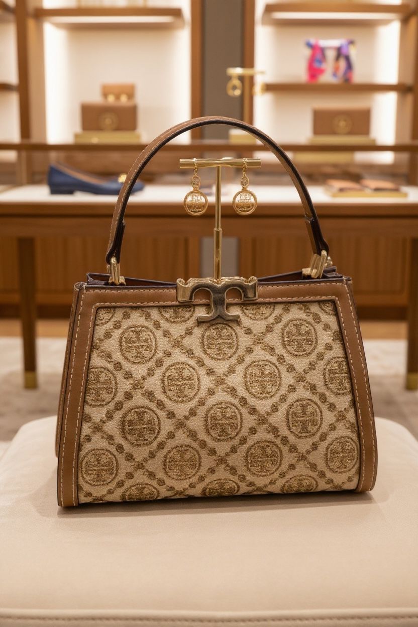 Buy First Copy Tory Burch T-Logo Monogram Studded Edition Women’s Handbag - Master Quality 7A Mirror at Lowest Price Online India