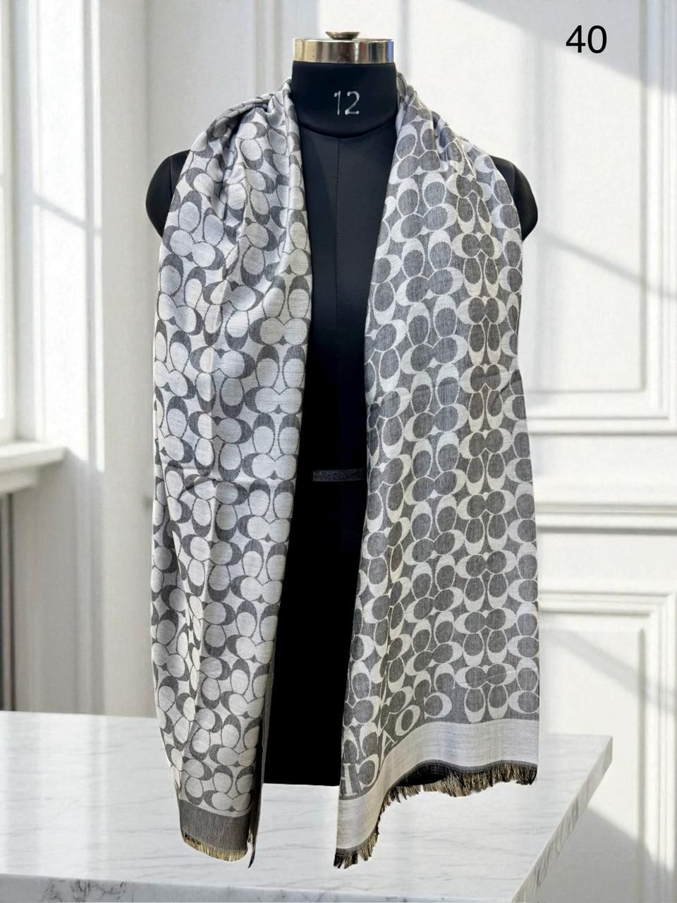 Buy First Copy Coach Semi Woollen Logo Stole - Master Quality 7A Mirror at Lowest Price Online India