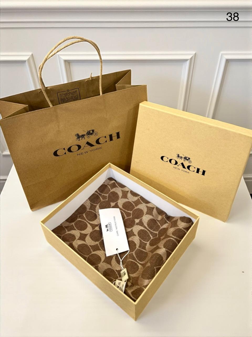 Buy First Copy Coach Semi Woollen Logo Stole - Master Quality 7A Mirror at Lowest Price Online India
