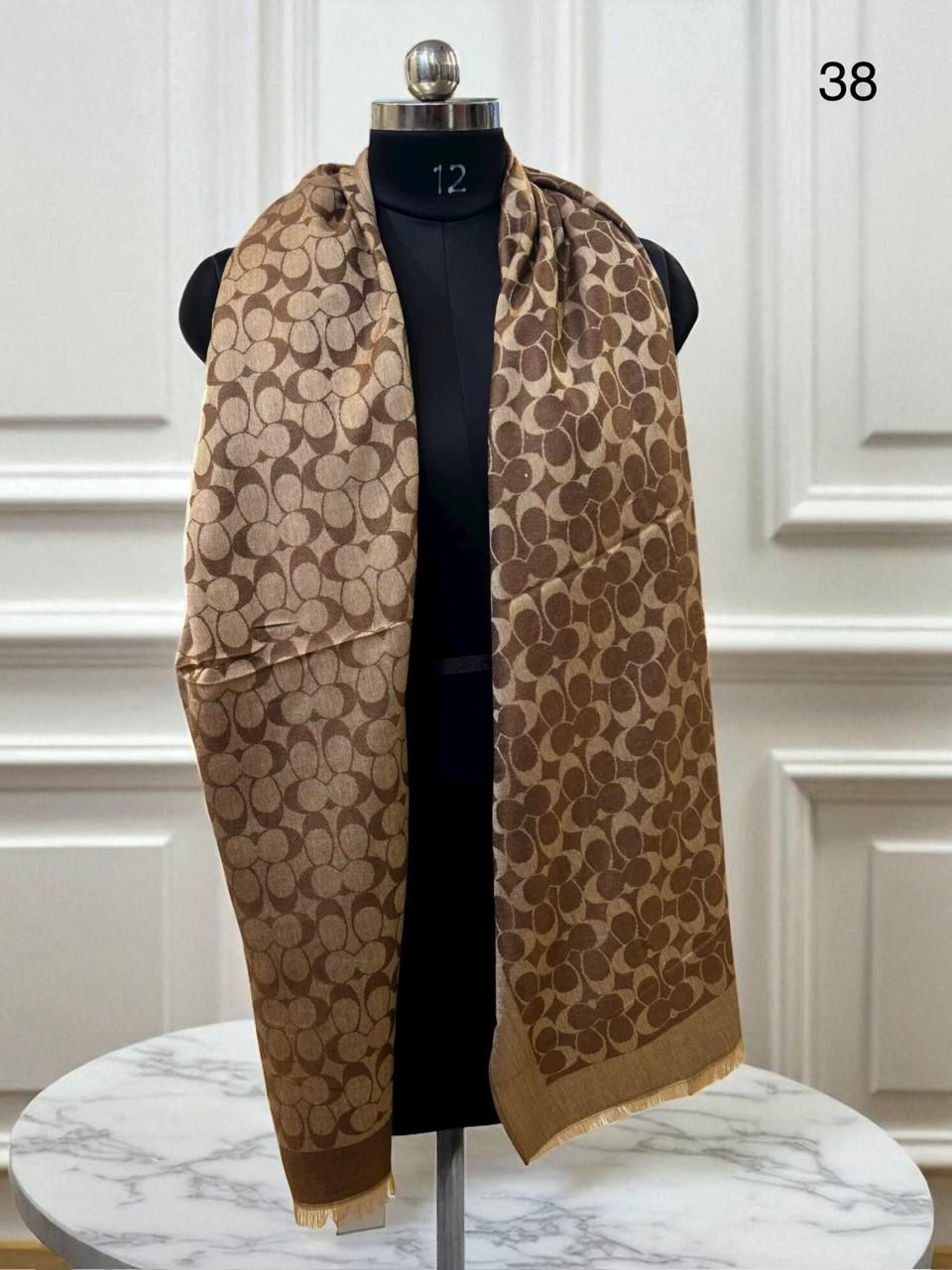 Buy First Copy Coach Semi Woollen Logo Stole - Master Quality 7A Mirror at Lowest Price Online India