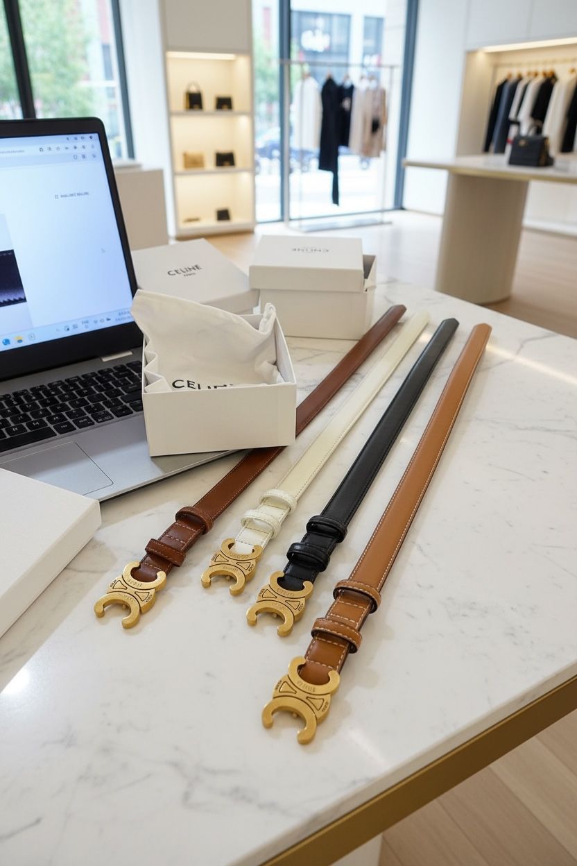 Buy First Copy Celine Authentic Pure Leather Unisex Belt - Master Quality 7A Mirror at Lowest Price Online India