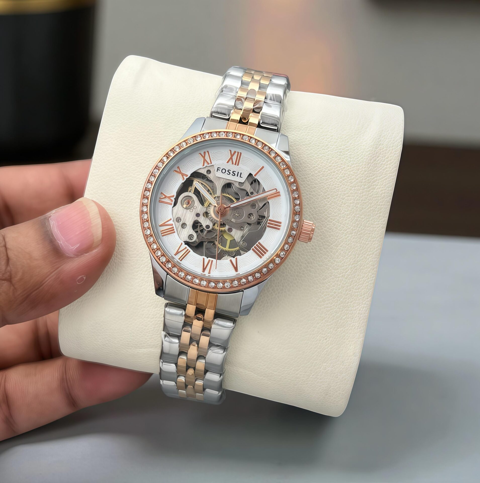 Buy First Copy Fossil Women’s Automatic Skeleton Watch 34mm - Master Quality 7A Mirror at Lowest Price Online India