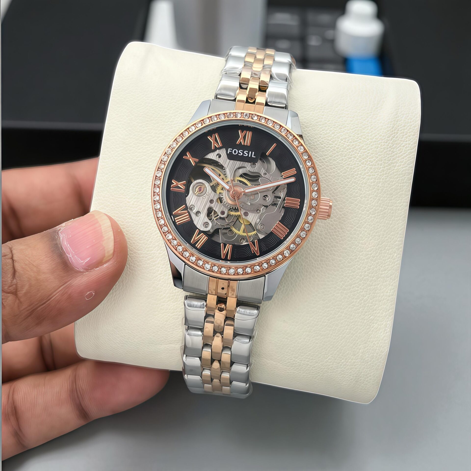 Buy First Copy Fossil Women’s Automatic Skeleton Watch 34mm - Master Quality 7A Mirror at Lowest Price Online India