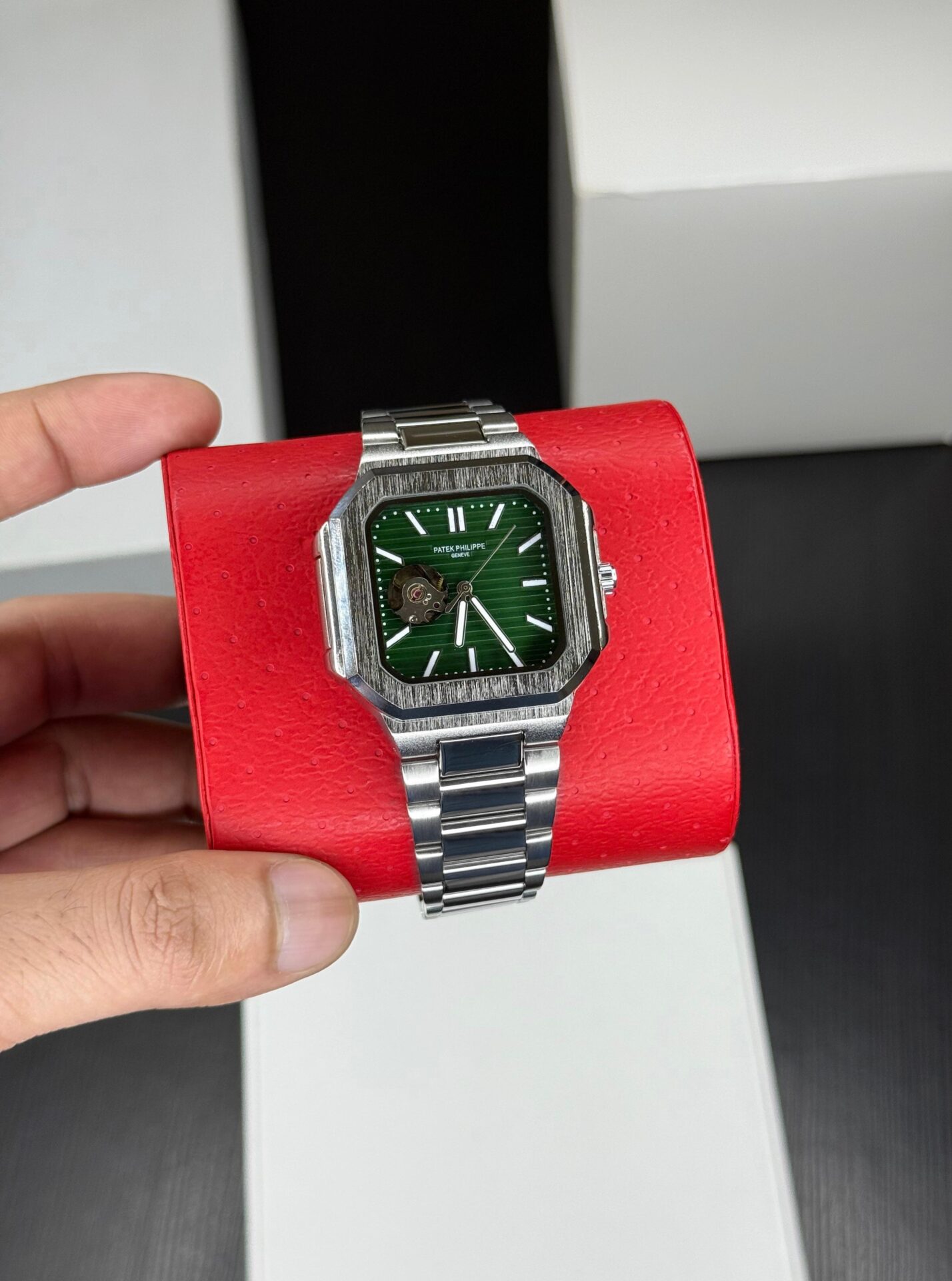 Buy First Copy Patek Philippe Green Dial Men’s Skeleton Automatic Watch 42mm - Master Quality 7A Mirror at Lowest Price Online India