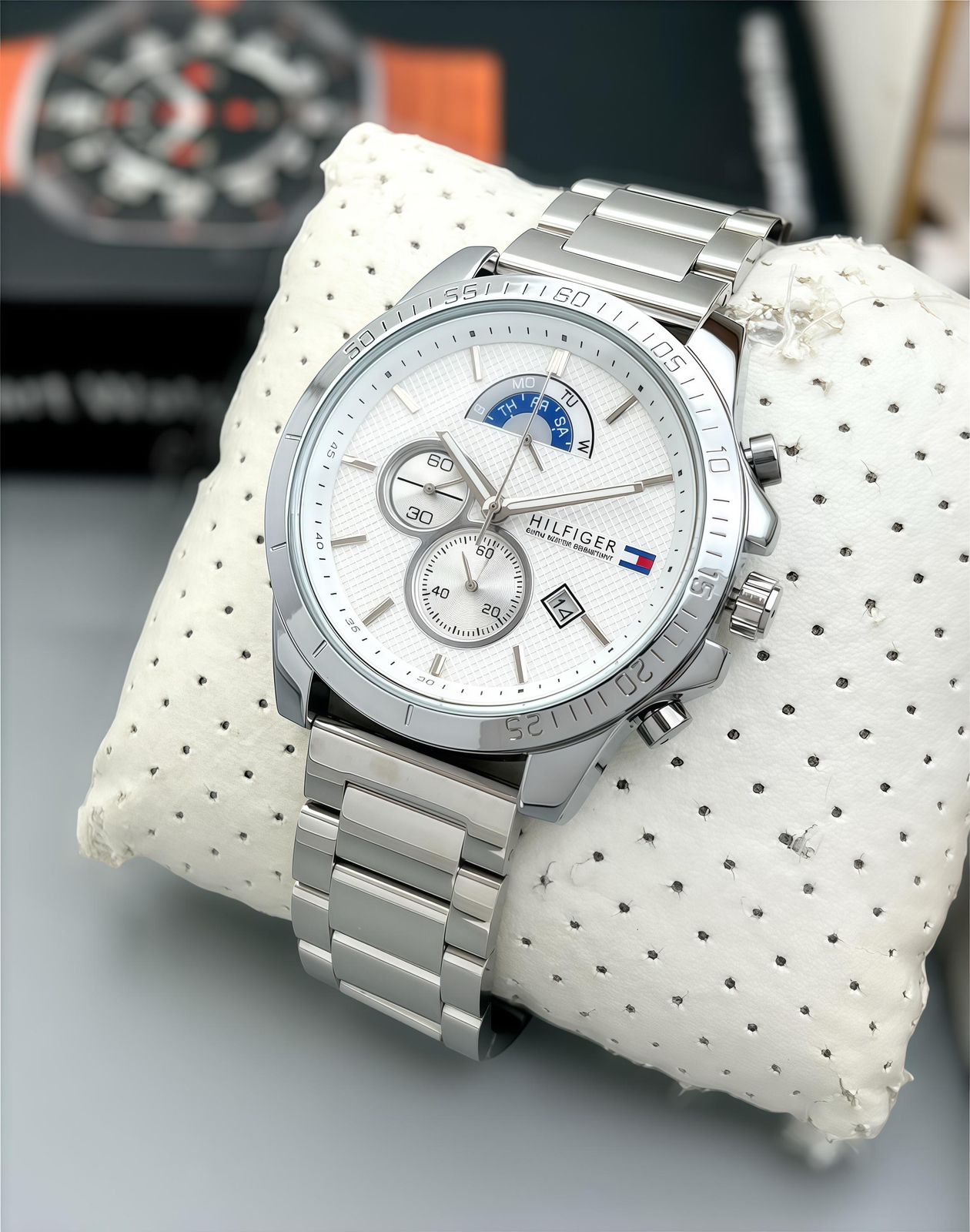 Buy First Copy Tommy Hilfiger 42mm Chronograph Stainless Steel Men’s Watch - Master Quality 7A Mirror at Lowest Price Online India