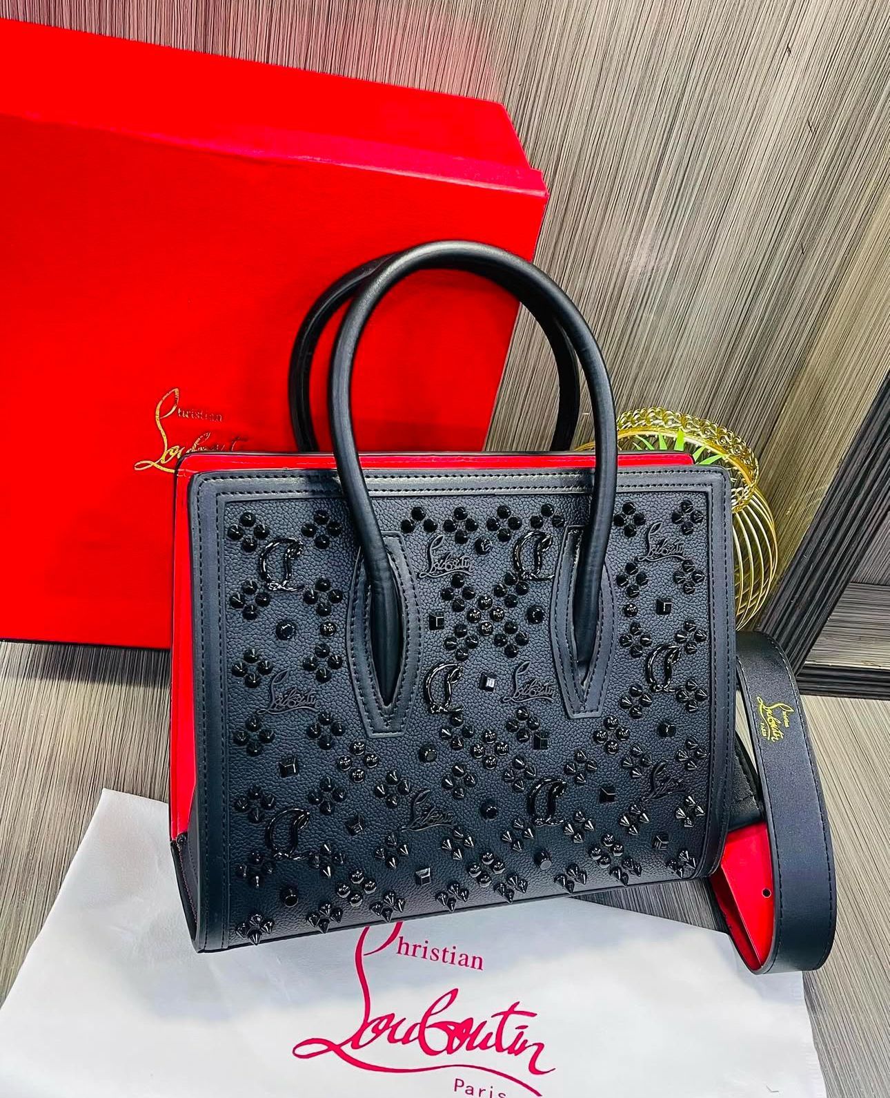 Buy First Copy Christian Louboutin Paloma S Medium Size Studded Tote Bag For Women - Master Quality 7A Mirror at Lowest Price Online India