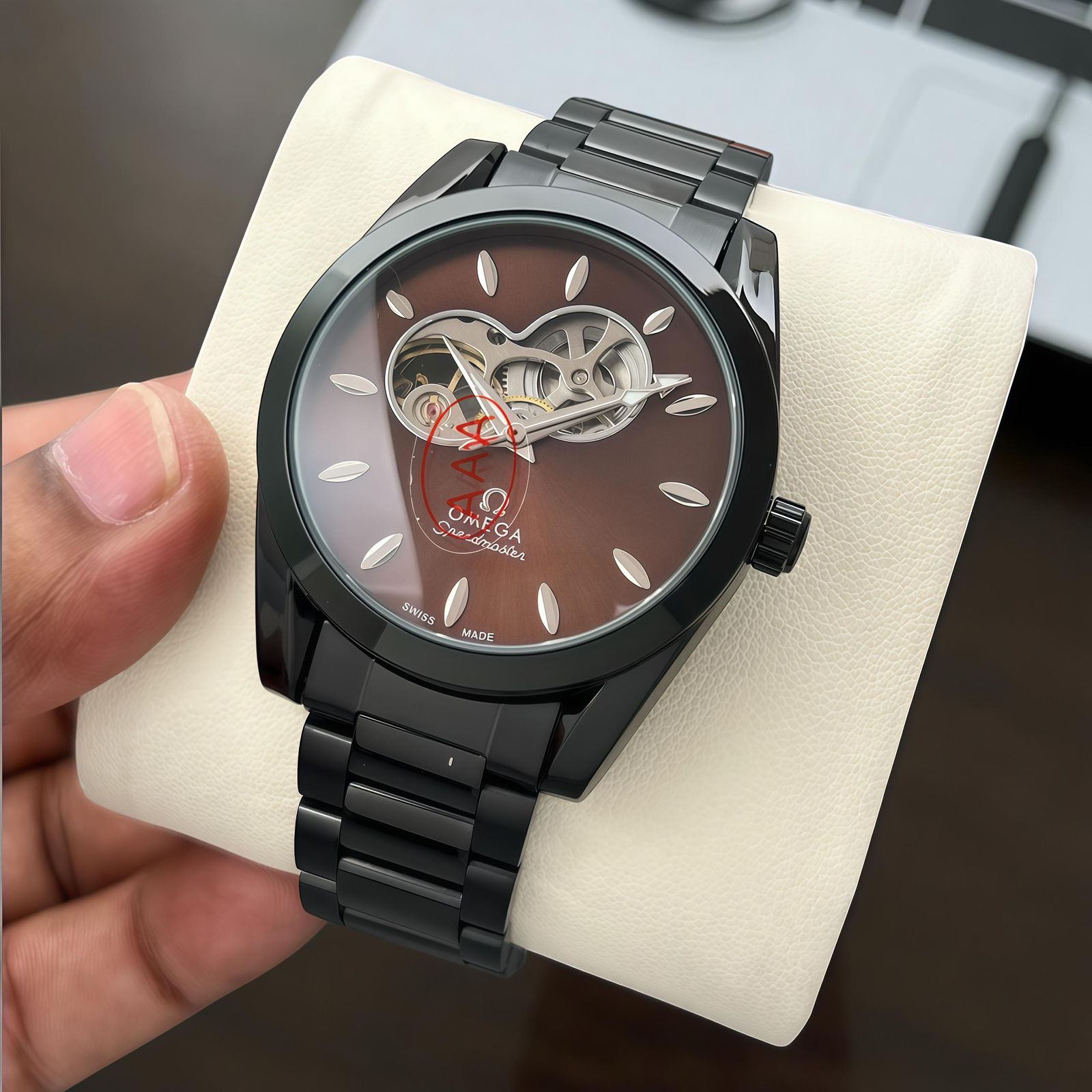 Buy First Copy Omega Speedmaster Skeleton Black 43mm Automatic Men’s Watch - Master Quality 7A Mirror at Lowest Price Online India
