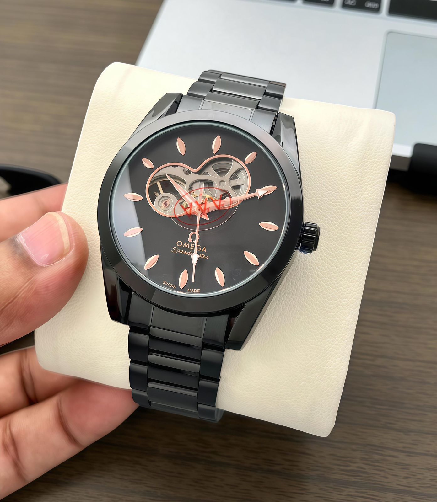 Buy First Copy Omega Speedmaster Skeleton Black 43mm Automatic Men’s Watch - Master Quality 7A Mirror at Lowest Price Online India