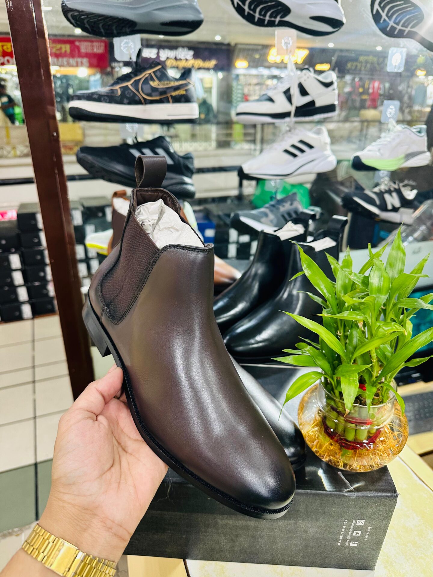 Buy First Copy Armani Exchange Chelsea High Ankle slip on Boot’s for Men - Master Quality 7A Mirror at Lowest Price Online India