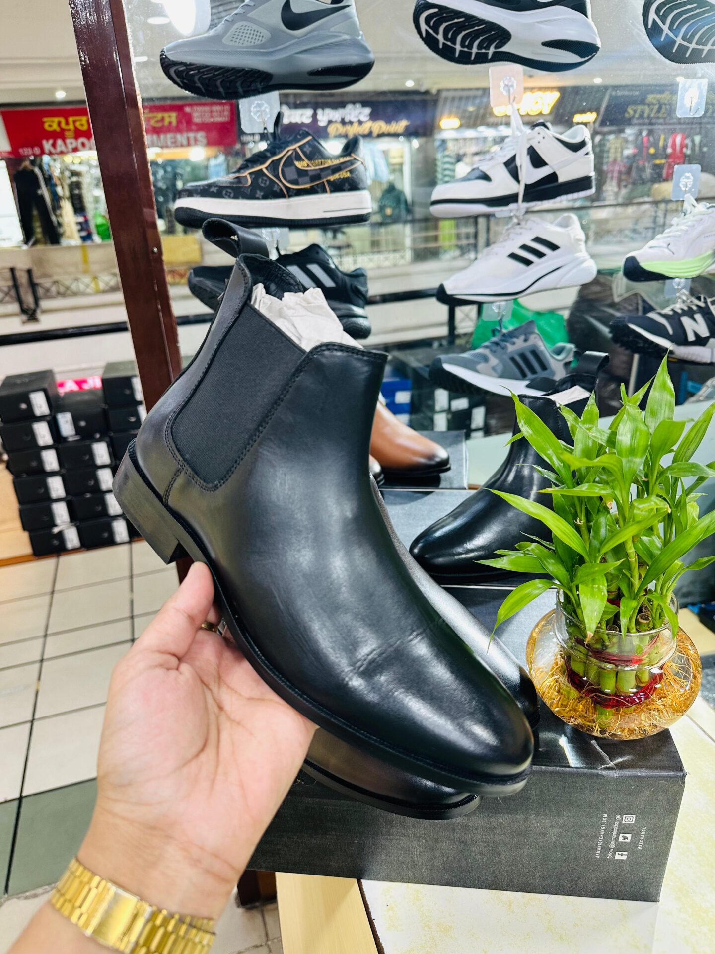 Buy First Copy Armani Exchange Chelsea High Ankle slip on Boot’s for Men - Master Quality 7A Mirror at Lowest Price Online India
