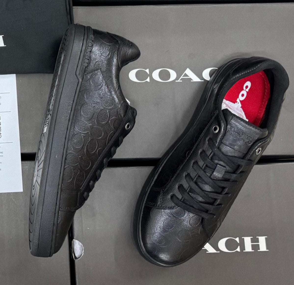 Buy First Copy Coach Black Monogram Sneakers For Men - Master Quality 7A Mirror at Lowest Price Online India