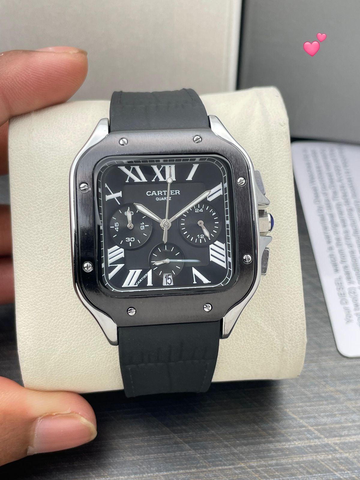Buy First Copy Cartier Santos Chronograph 42mm Quartz Movement Men’s watch - Master Quality 7A Mirror at Lowest Price Online India